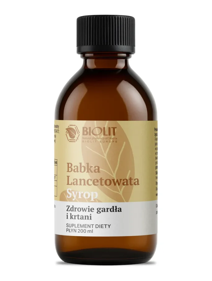 Biolit Syrop z babki lancetowatej – syrop roślinny – zdjęcie produktowe