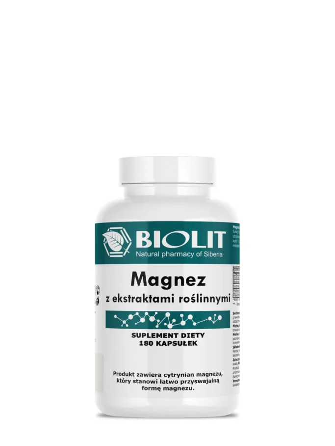 Biolit Magnez – suplement diety – kapsułki – 180 szt. – zdjęcie produktowe