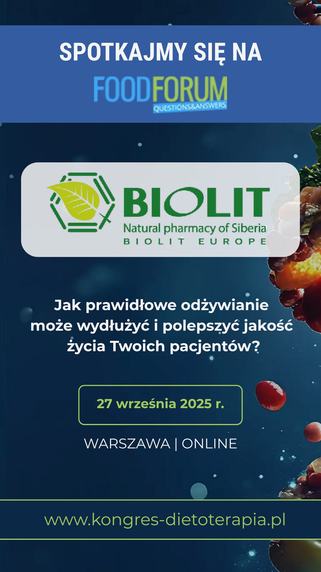 Spotkajmy się na Kongresie Food Forum Nutrihacking, 27 września 2025